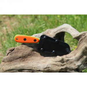 ESEE Izula Venom Green Fixed Blade Knife w/ Orange G10 Handles and Molded Polymer Sheath